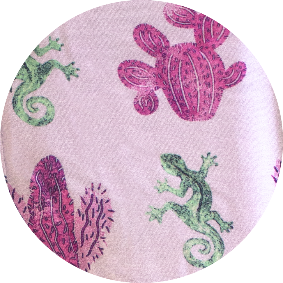 Cactus & Lizard Print Bow | Lilac Purple