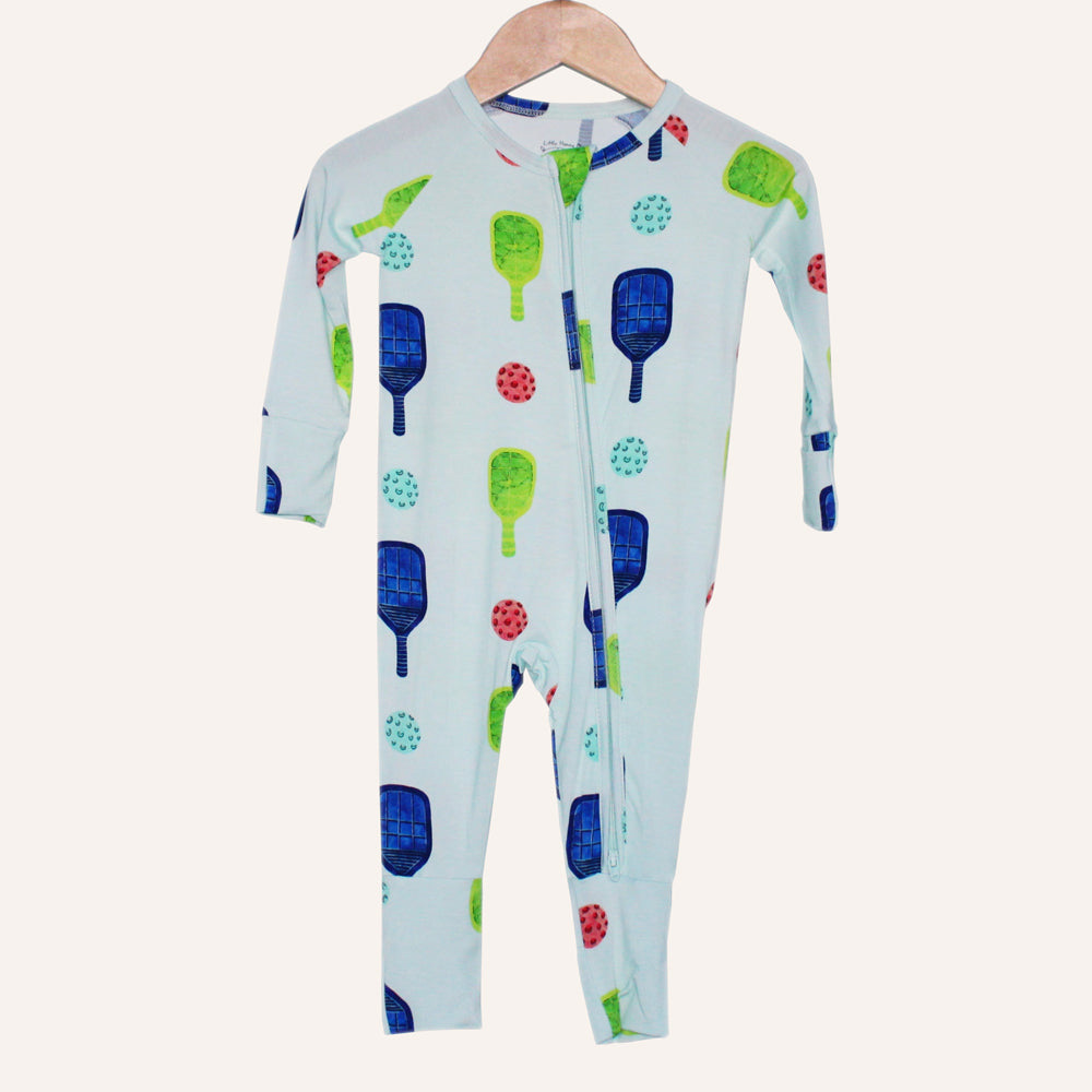 Pickleball Print Convertible Onesie | Cloud Blue
