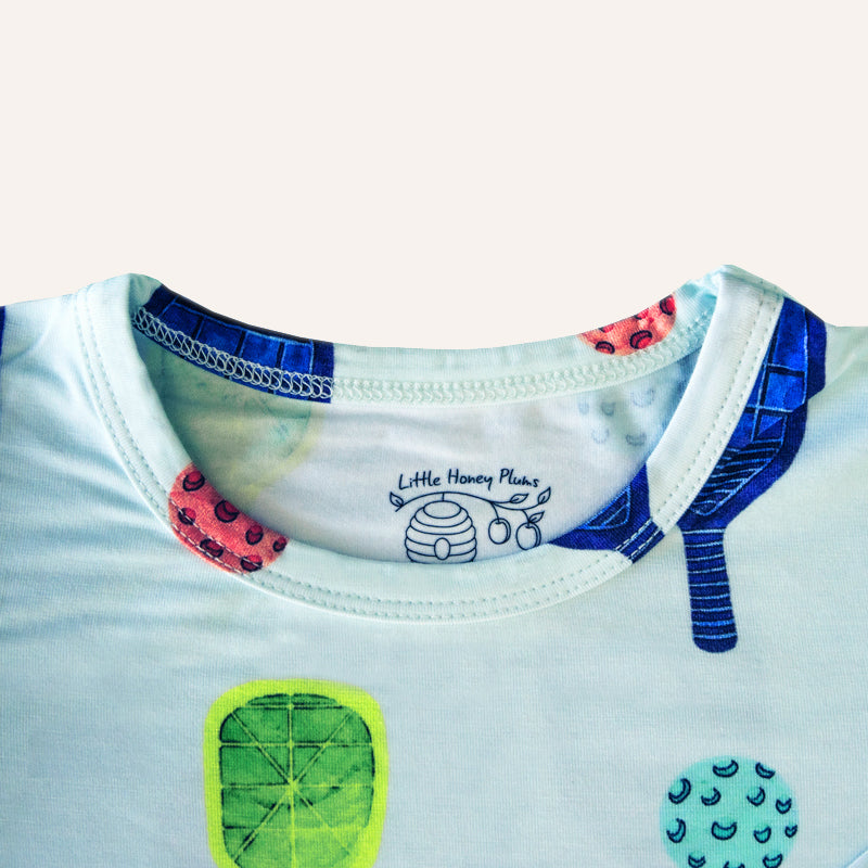 Pickleball Print Two Piece Set | Cloud Blue