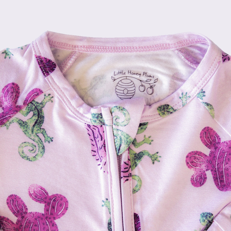 Cactus & Lizard Print Convertible Onesie | Lilac Purple