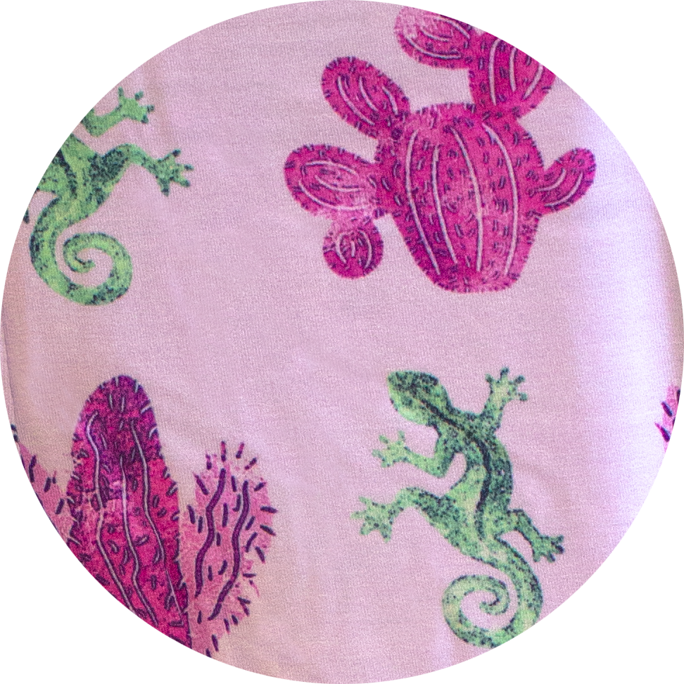 Cactus & Lizard Print | Lilac Purple
