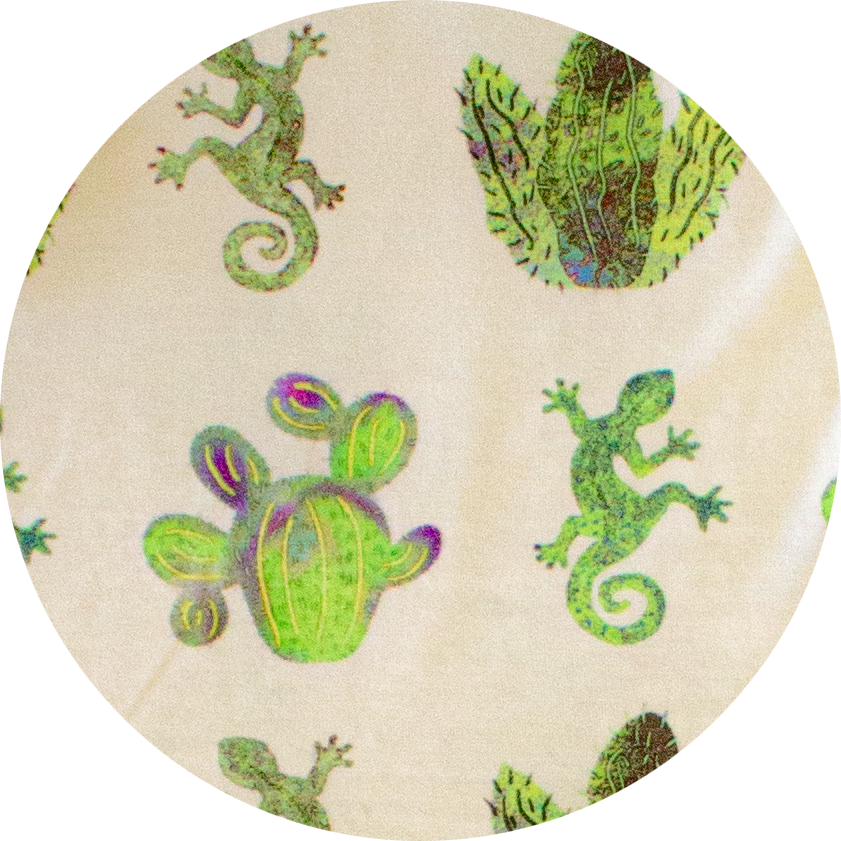 Cactus & Lizard Print | Cream Yellow