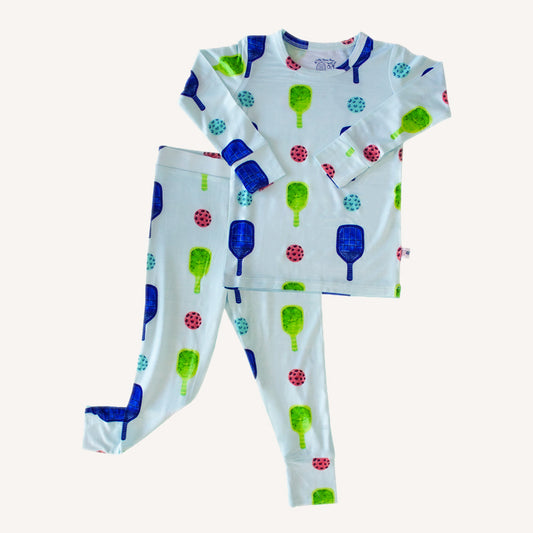 Pickleball Print Two Piece Set | Cloud Blue