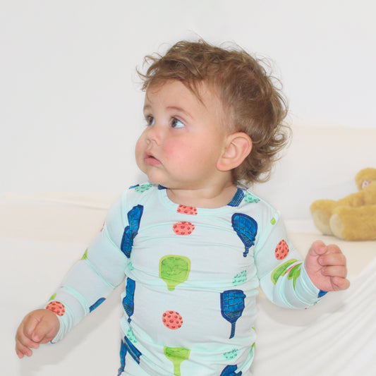 Pickleball Print Two Piece Set | Cloud Blue