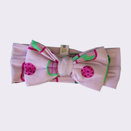 Pickleball Print Bow | Berry Pink